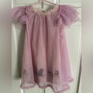 Never worn! Little girls unicorn glitter tulle dress pink/purple 5t